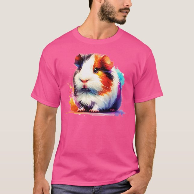 Camiseta Watercolor Guiné Pig (Frente)