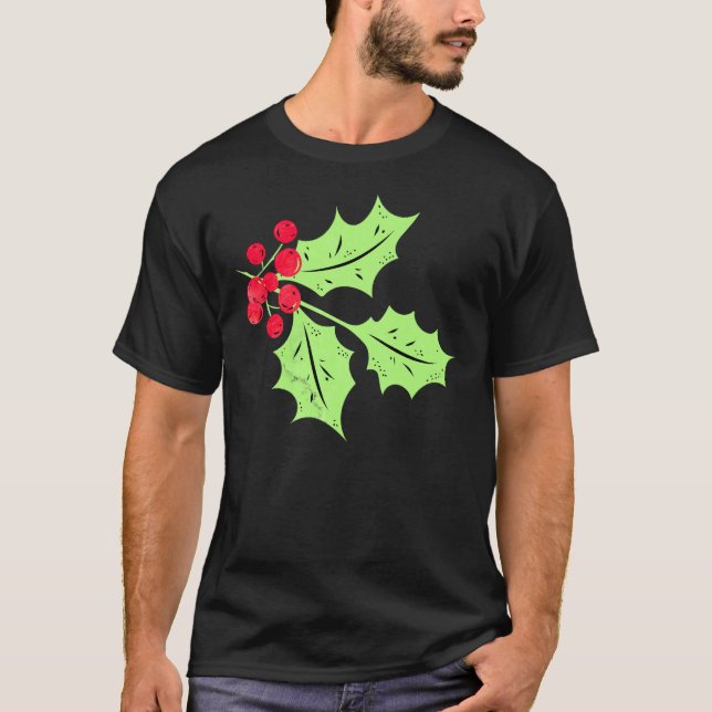 Camiseta Watercolor Holly Sai e Berries (Frente)