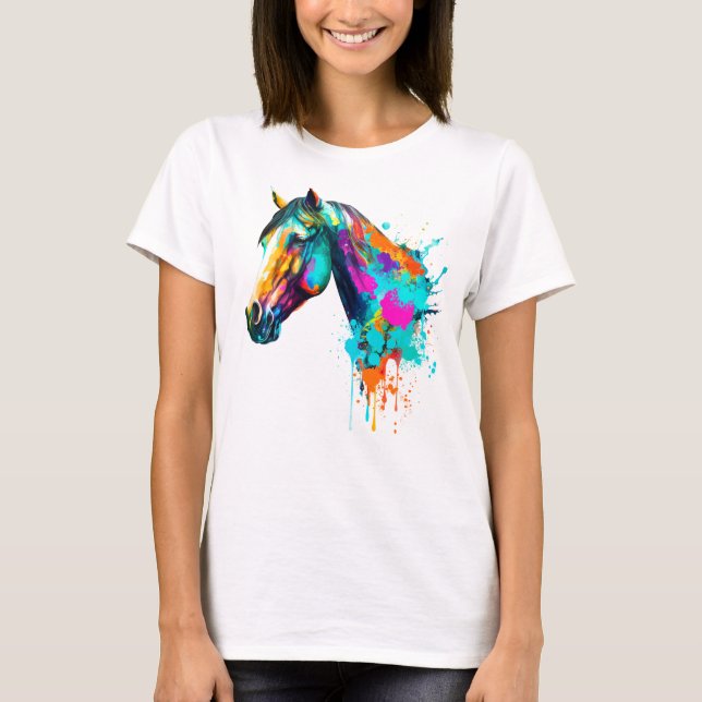 Camiseta watercolor horse (Frente)