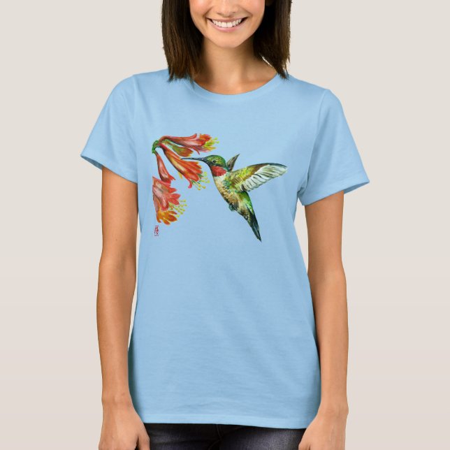 Camiseta Watercolor Hummingbird (Frente)