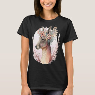 Camiseta Watercolor Kangaroo Flower Crown, Animal da Austrá