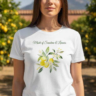 Camiseta Watercolor Lemons Citrus Itália