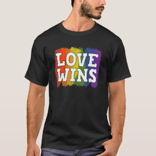 Camiseta Watercolor Lgbt Love Gins Rainbow Paint Typografi