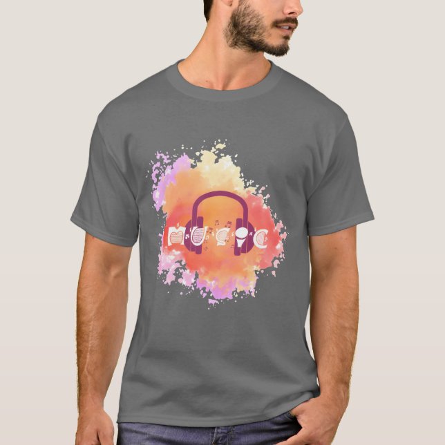 Camiseta Watercolor Music friend (Frente)