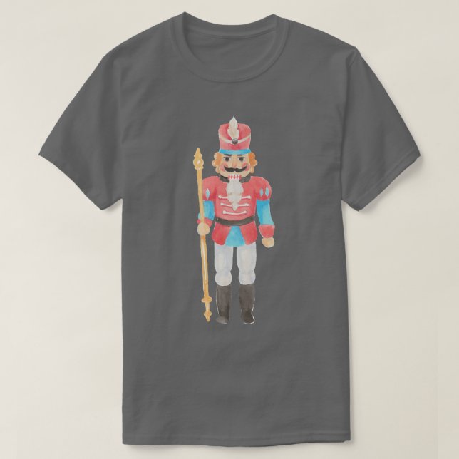 Camiseta Watercolor Nutcracker Papais noeis das Árvores de  (Frente do Design)