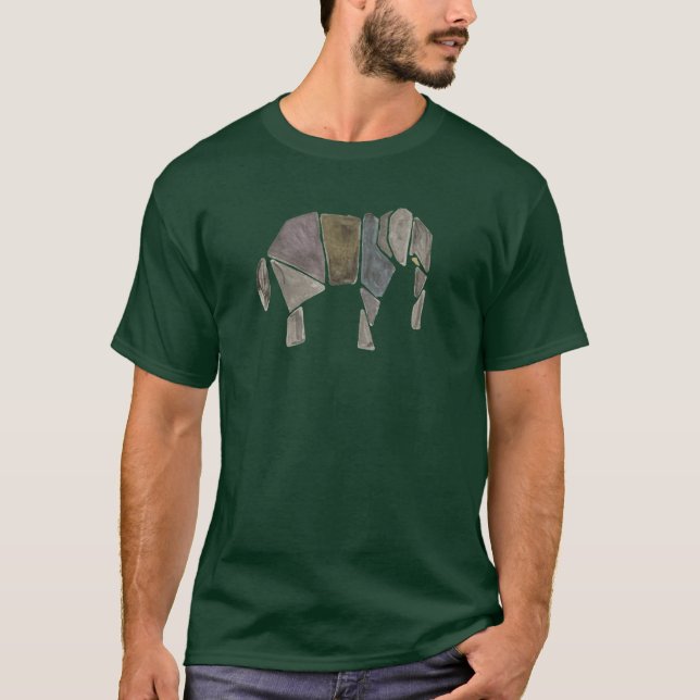 Camiseta Watercolor Origami Elephant (Frente)