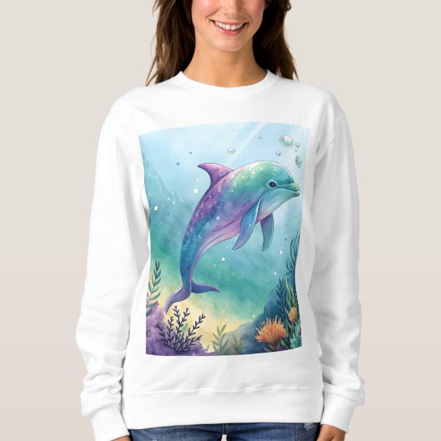 Camiseta Watercolor painted dolphin (Frente)