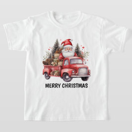 Camiseta Watercolor País Caminhão de Natal adiciona Papais