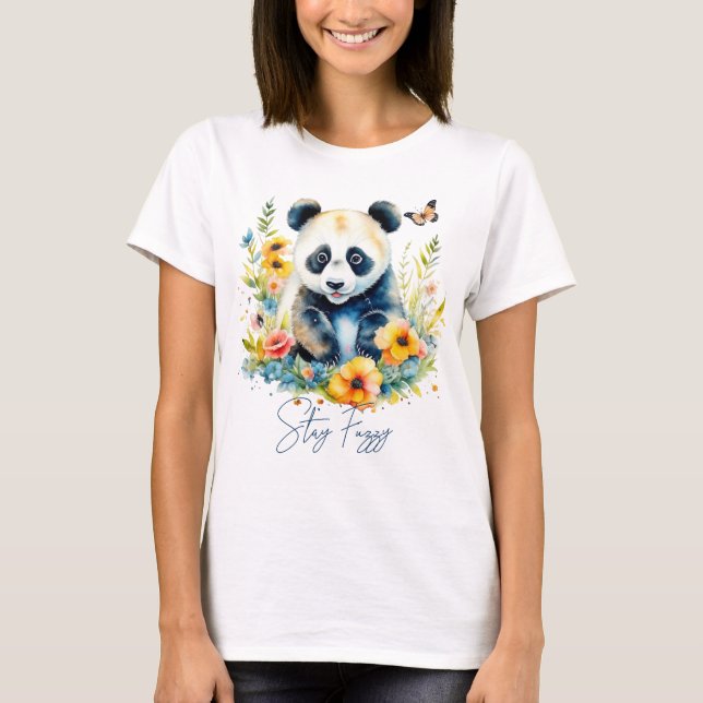 Camiseta Watercolor Panda, felpudo (Frente)