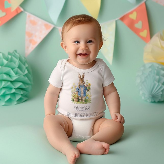 Camiseta Watercolor Peter Rabbit Birthday (Criador carregado)