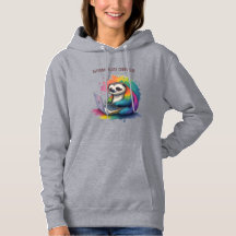 Watercolor Rainbow Cute Sloth Computing