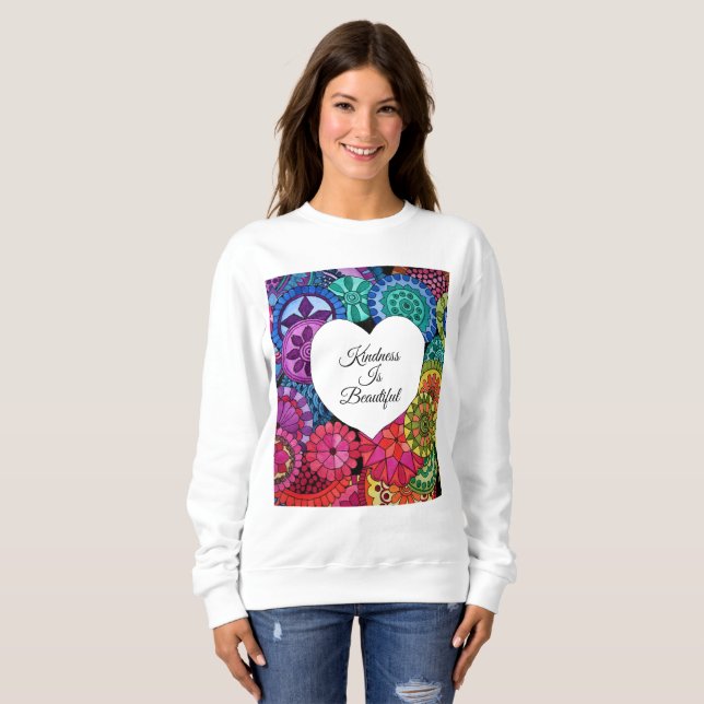 Camiseta Watercolor Rainbow Mandala Com Coração (Frente Completa)