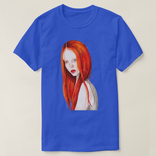 Camiseta Watercolor Redhead (Frente do Design)