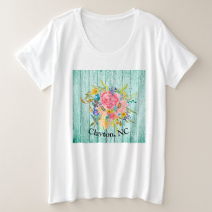 Camiseta Watercolor Rosa Floral Pulverize A Sua Cidade Pers