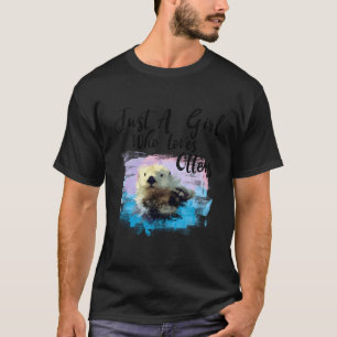 Camiseta Watercolor Sea Otter Que Ama As Lontras