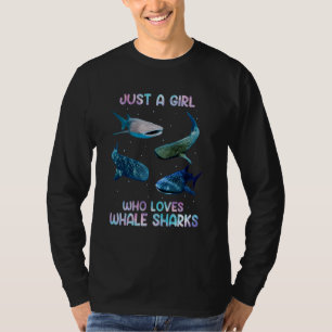Camiseta Watercolor Shark Ocean Apenas Uma Garota Que Ama B