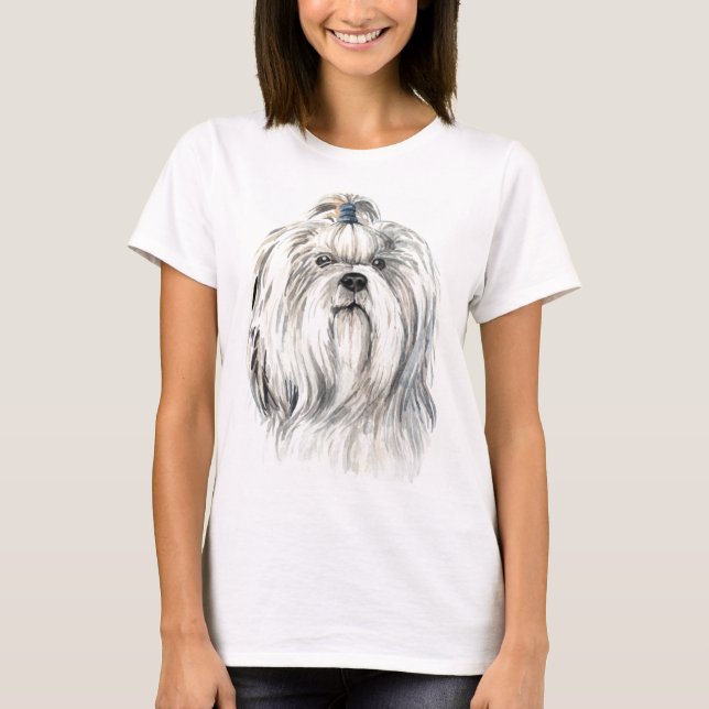 Camiseta Watercolor Shih Tzu (Frente)