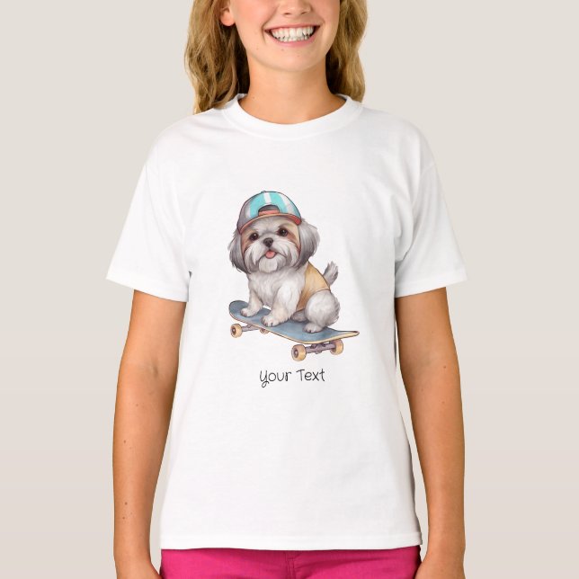 Camiseta Watercolor Shih Tzu Girl Tirt (Frente)