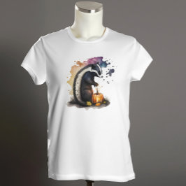 Camiseta Watercolor Skunk Halloween Kids