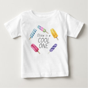 Camiseta Watercolor Summer Popsick Sorvete Birthday