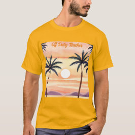 Camiseta Watercolor Sunrise Palm Treine Off Duty Professora