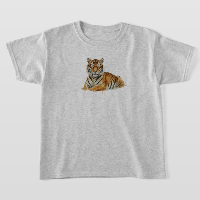 Camiseta Watercolor Tiger Illustration – Majestic Wildlife  (Postura )