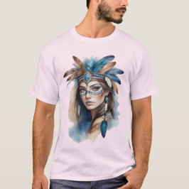 Camiseta Watercolor Tribal Beauty: Espírito da Arte Boêmia