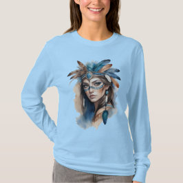 Camiseta Watercolor Tribal Beauty: Espírito da Arte Boêmia