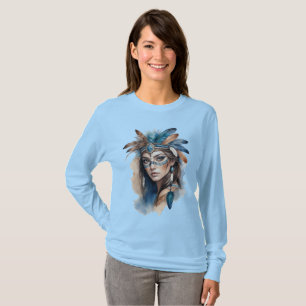 Camiseta Watercolor Tribal Beauty: Espírito da Arte Boêmia