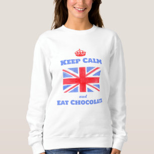 Camiseta Watercolor Union Jack Mantenha a Calma Coma Chocol