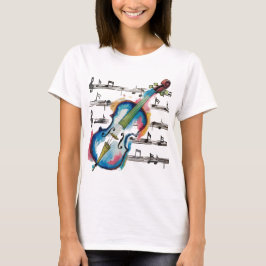 Camiseta Watercolor Violin Women's Basic