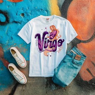 Camiseta Watercolor Virgo Grafite Airpush Zodiac Mulher