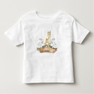 Camiseta Watercolor Woodland Baby Fawn Nome Personalizado