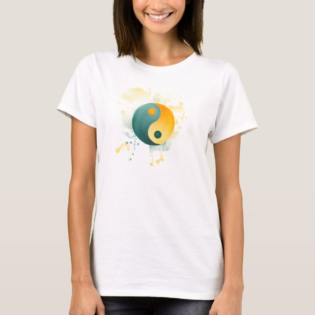 Camiseta Watercolor Yin Yang (Frente)
