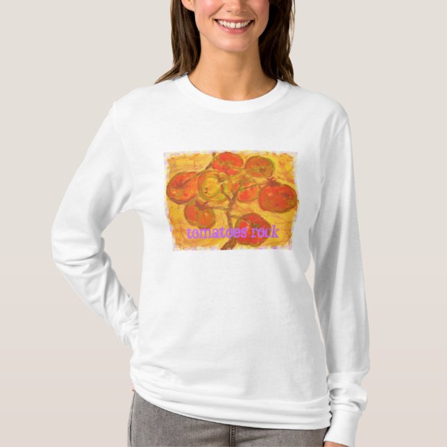 Camiseta watercolour do conjunto do tomate (rocha dos (Frente)