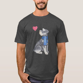Camiseta Watercolour Miniature Schnauzer boy gift family