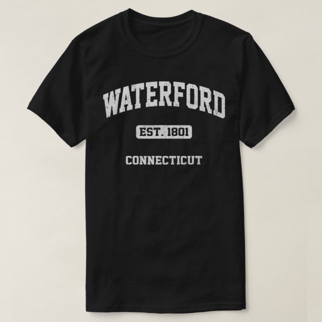 Camiseta Waterford Connecticut CT rua Athletic do estado de (Frente do Design)