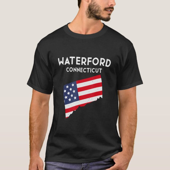 Camiseta Waterford Connecticut EUA Estado América Viagem Co (Frente)