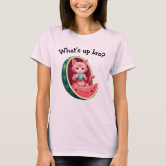 Camiseta Watermelon Cat Coffee Break