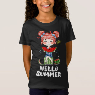 Camiseta Watermelon Kawaii Animy Girl Hello Summer Fruta Me