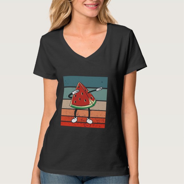 Camiseta Watermelon slice dabbing cartoon arms and legs dan (Frente)