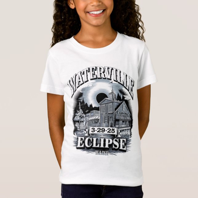 Camiseta Waterville Maine Eclipse 3-29-2025 Farmhouse T-Shi (Frente)
