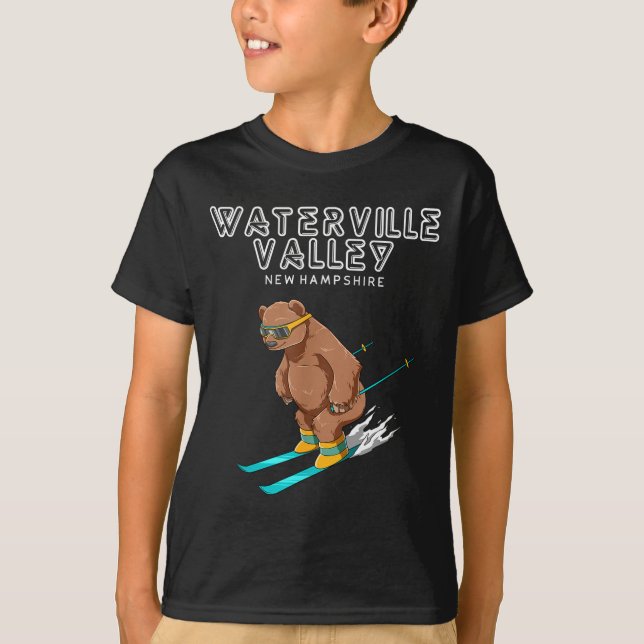 Camiseta Waterville Valley New Hampshire - Funny Ski Grizzl (Frente)