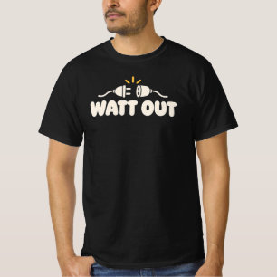 Camiseta WATT OUT Humor Elétrico Minimalista