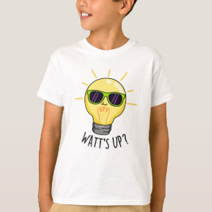 Camiseta Watts Up Engraçado Lâmpada Lâmpada