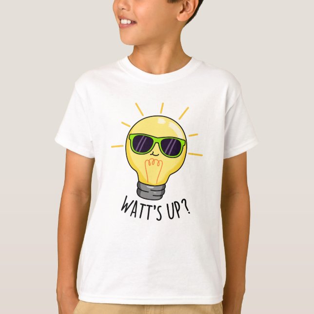 Camiseta Watts Up Engraçado Lâmpada Lâmpada (Frente)