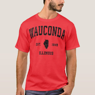 Camiseta Wauconda Illinois IL Vintage Sports Design Black P