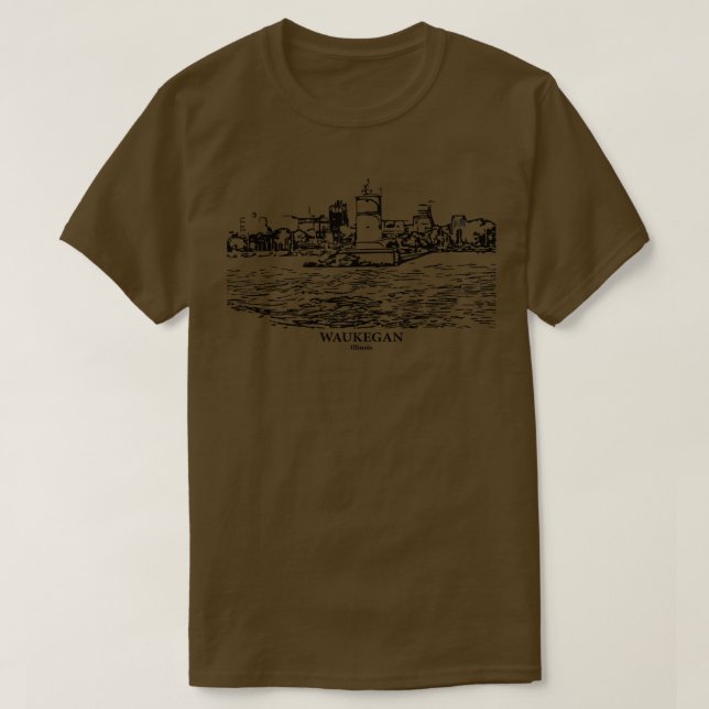 Camiseta Waukegan Illinois TShirt 1 (Frente do Design)