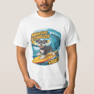 Camiseta Wave Rider Miniature Schnauzer Cães Surfe Epic