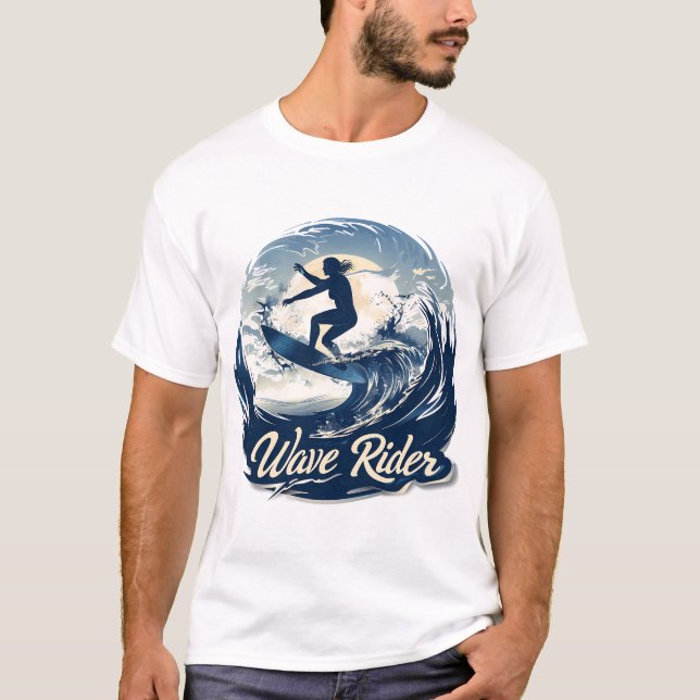 Camiseta Wave Rider Surfer Tee: Coloque a alça no estilo (Frente)